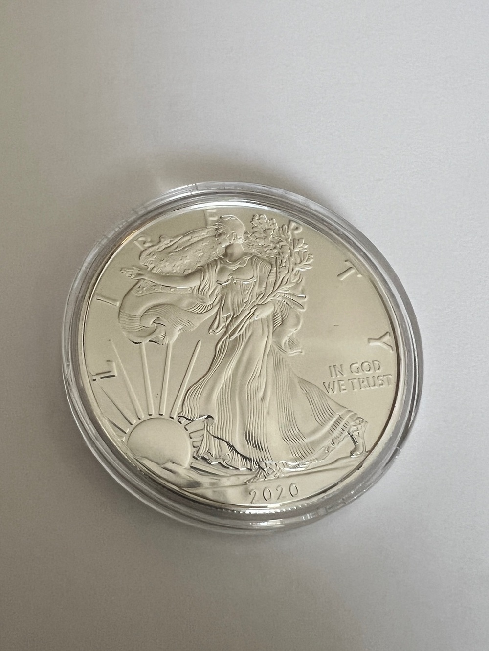 WALKING LIBERTY 2020 American Fine Silver Dollar-In Capsule. Uncirculated - Picture 7 of 7